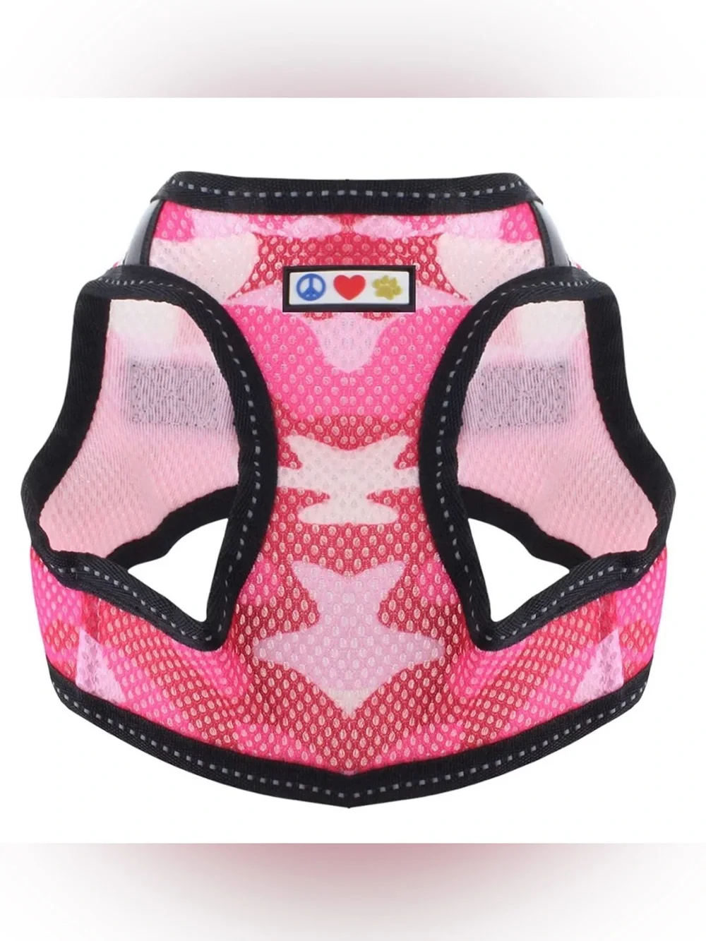 Pawtitas Reflective Mesh Dog Harness, Camouflage Pink, Medium